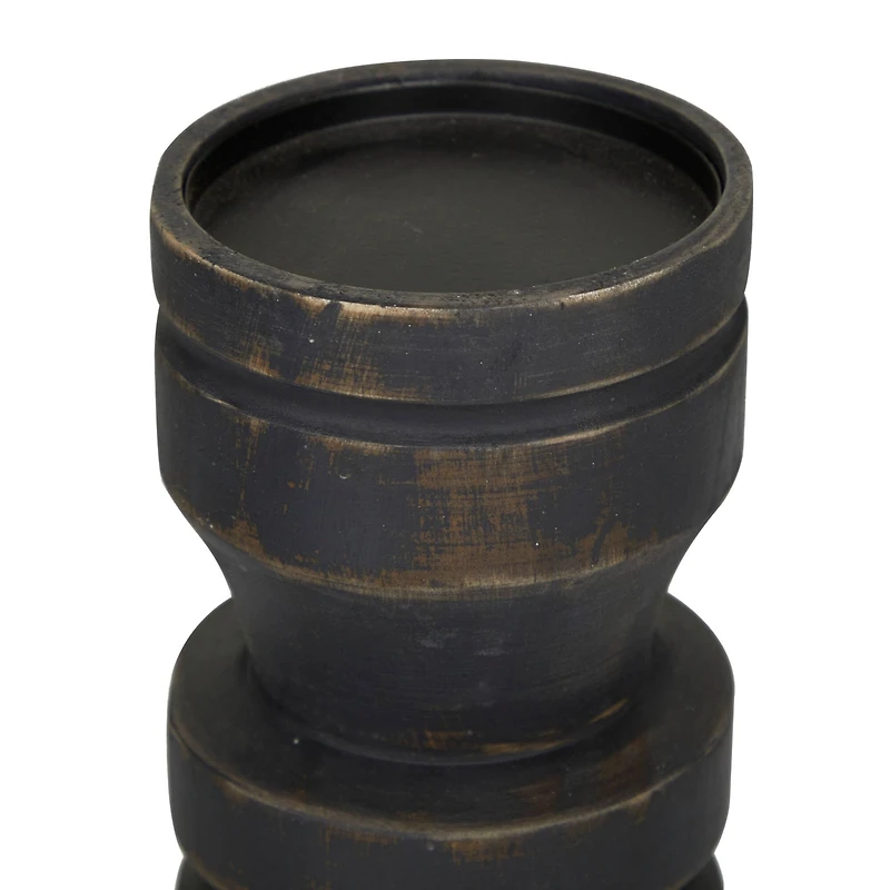 Black Traditional Candle Holder Set