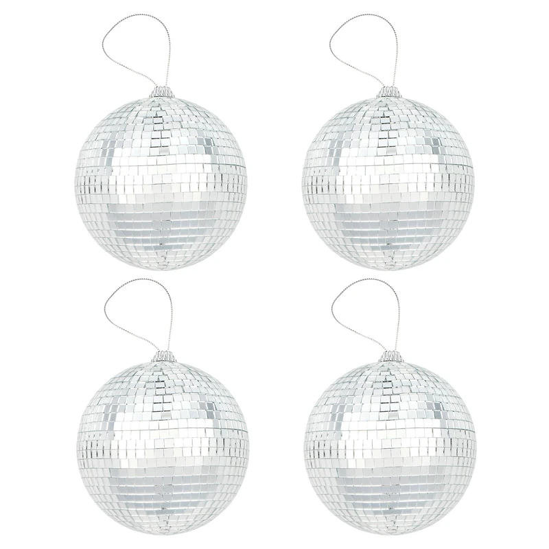 6 Packs: 4 ct. (24 total) 4" Silver Disco Balls by Celebrate It®