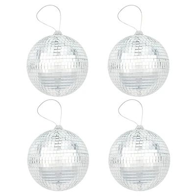 6 Packs: 4 ct. (24 total) 4" Silver Disco Balls by Celebrate It®