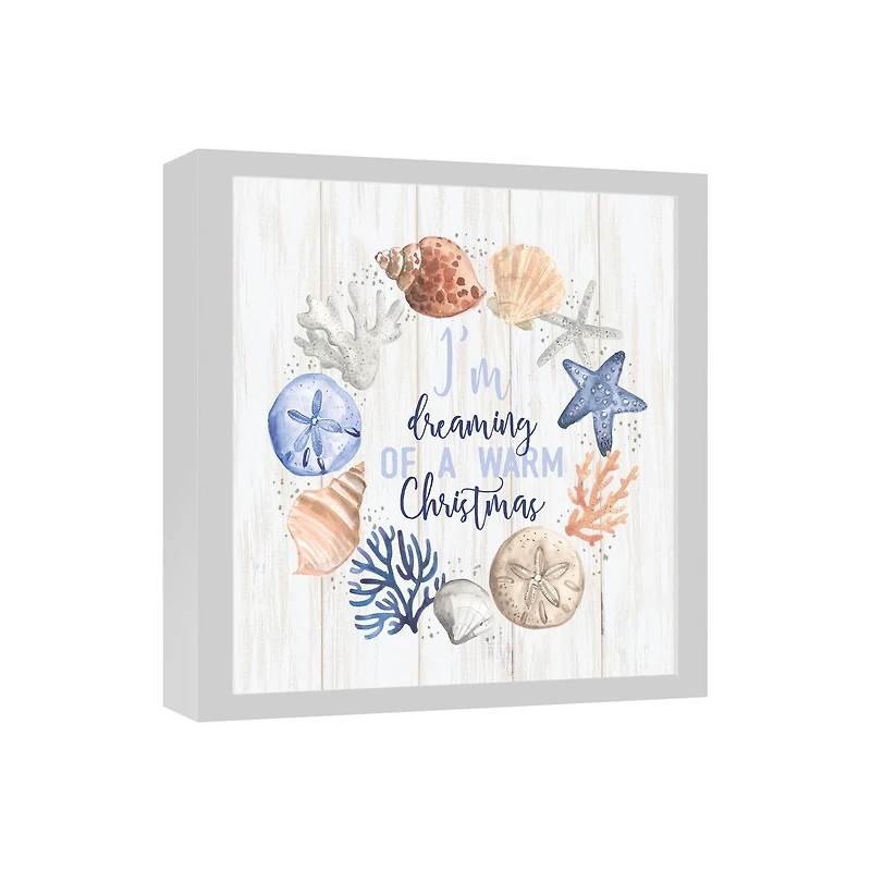 18" Dreaming of a Warm Christmas Framed Wall Canvas