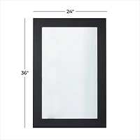 36" Black Rectangle Wood Contemporary Wall Mirror