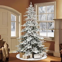7.5ft. Pre-Lit Flocked Utah Fir Artificial Christmas Tree, Clear Lights