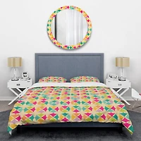 Designart 'Abstract Retro Geometric Pattern III' Mid-Century Duvet Cover Set