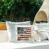Stupell Industries Rustic Stars & Stripes Outdoor Printed Pillow