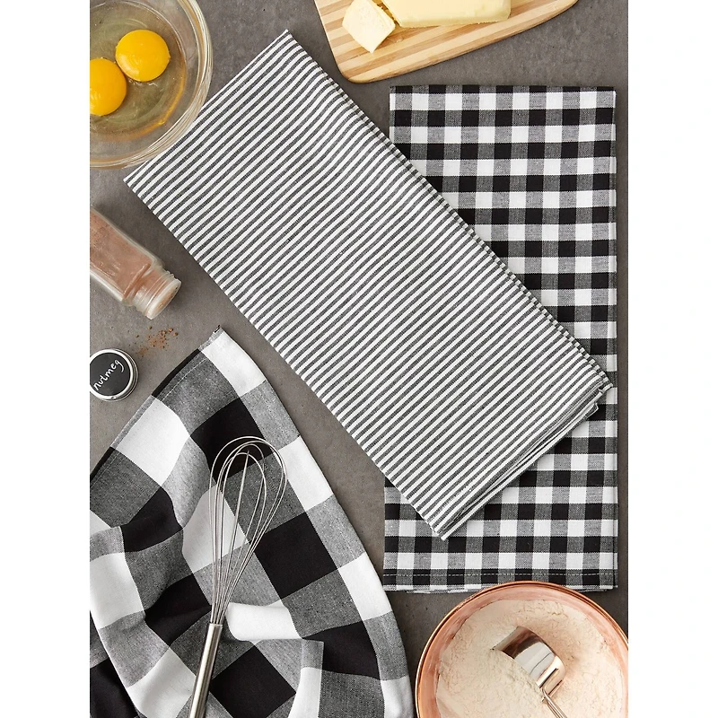 DII® Black & White Dishtowel Set
