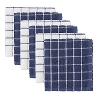 DII® French Blue Combo Windowpane Dishcloths, 6ct.