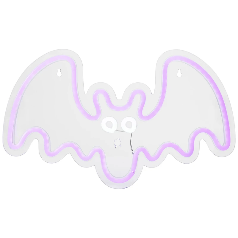 15" Purple LED Neon Style Purple Bat Halloween Window Silhouette