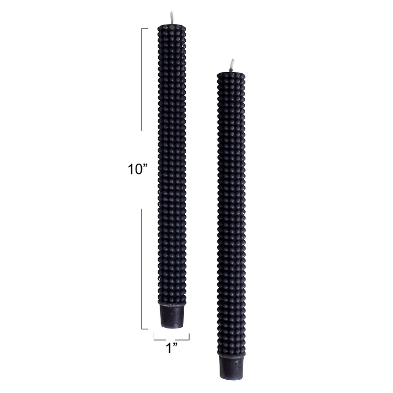 Hello Honey® 10" Navy Blue Unscented Hobnail Taper Candles, 2ct.