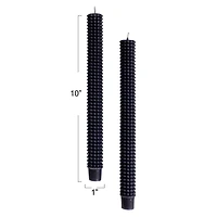 Hello Honey® 10" Navy Blue Unscented Hobnail Taper Candles, 2ct.