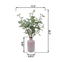 Flora Bunda® 26.5" Green Eucalyptus in Mauve Ceramic Vase