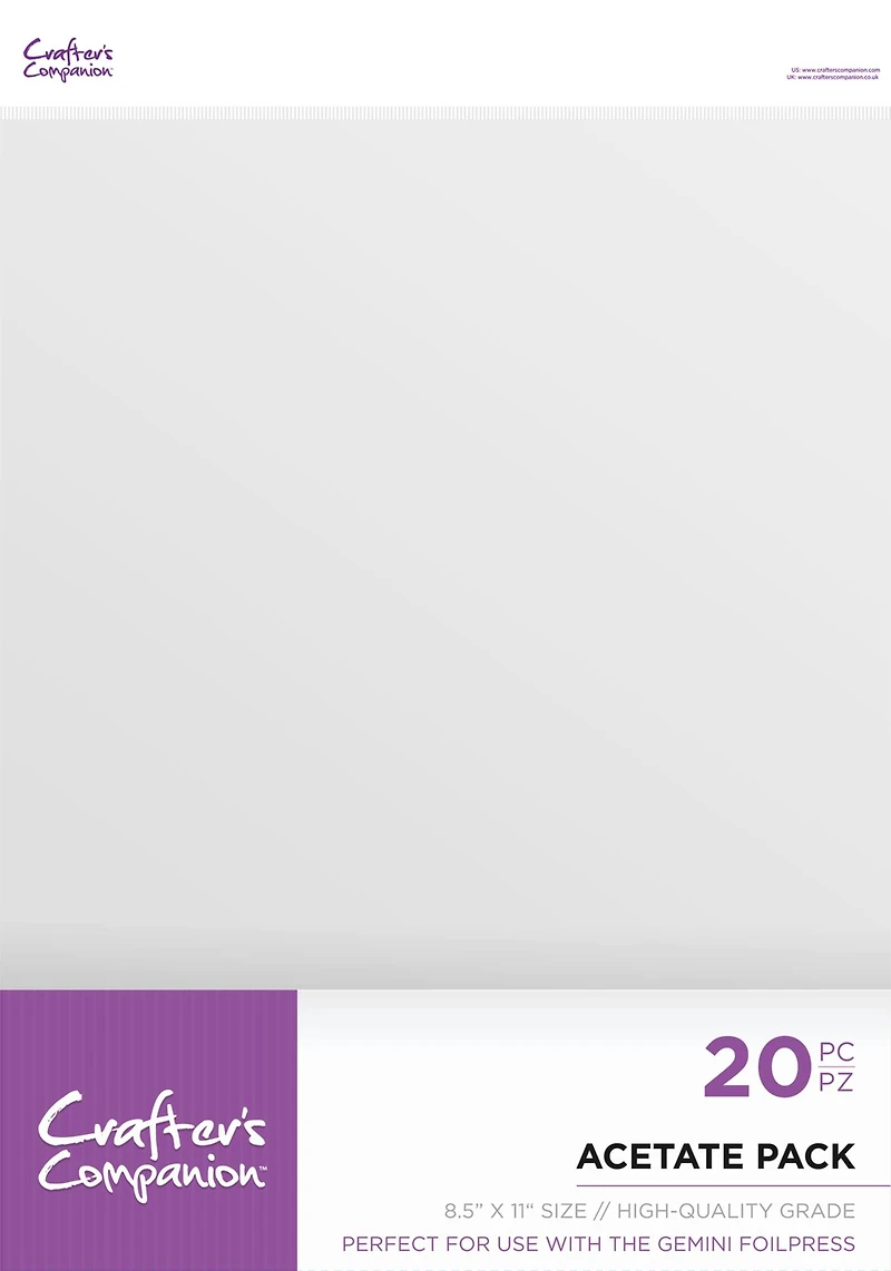 8" x 11" Acetate Sheets, 20ct.