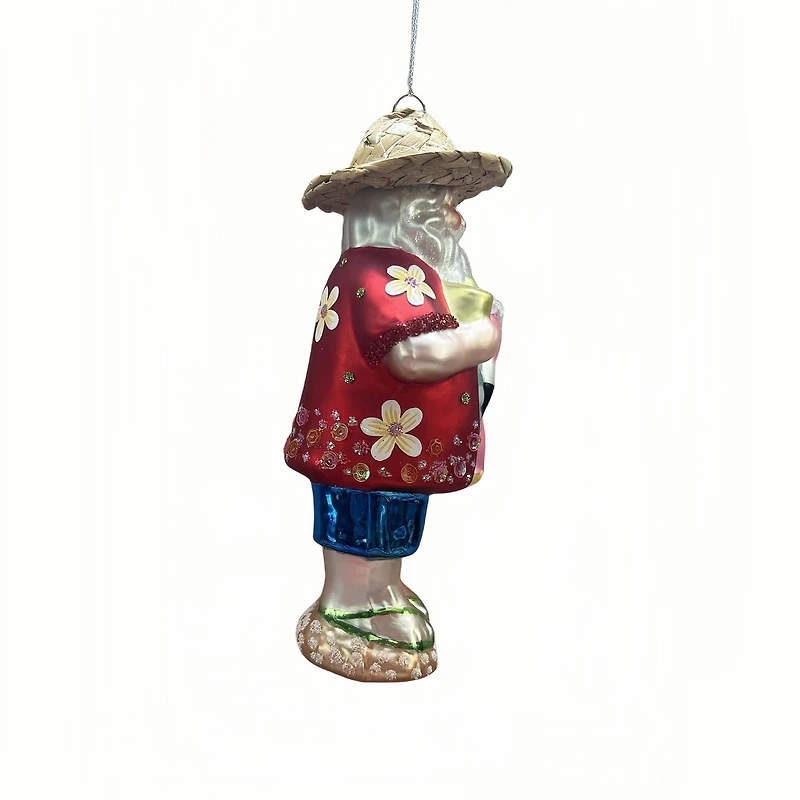 5.5" Summer Santa Glass Ornament by Ashland®
