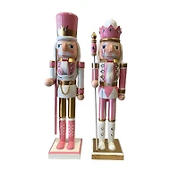 Santa's Workshop 14" Pink & Gold Nutcracker Set
