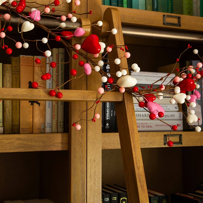 6ft. Artificial Valentine's Day Heart & Berry Twig Garland
