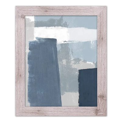 Painterly Blue Abstract Wall Print in Western Frame