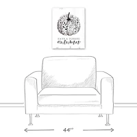 Blessed Floral Pumpkin Canvas Wall Art