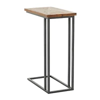 Brown Metal Rustic Accent Table 26" x 19" x 11"