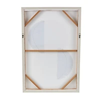 25" x 37" Wooden Geometric Circle Wall Art with White Fabric Detailing