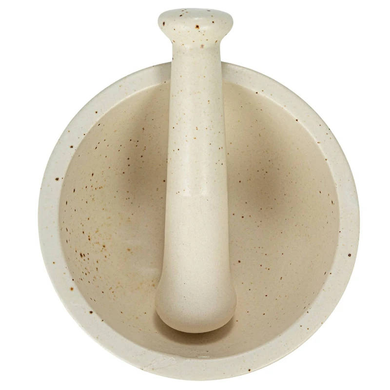 Hello Honey® White Round Stoneware Mortar & Pestle Set