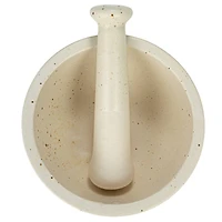Hello Honey® White Round Stoneware Mortar & Pestle Set
