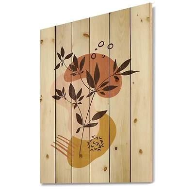 Designart - Vintage Plant With Minimalist Shapes II