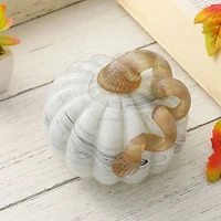 Glitzhome® Gray Marble Glass Pumpkin Set