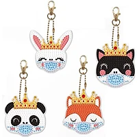 Sparkly Selections Animals Wearing Masks Diamond Painting Keychains Kit