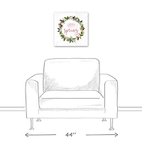Happy Spring Wreath 16" x 16" Canvas Wall Art