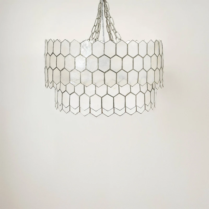 Hello Honey® Capiz 2-Tier Honeycomb Chandelier