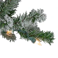 6ft. Pre-Lit Flocked Alpine Artificial Christmas Tree, Clear Lights