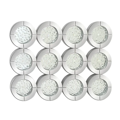 39" Silver Glam Wood Wall Mirror Décor