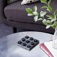 Black Marble Contemporary Tic-Tac-Toe Game Set