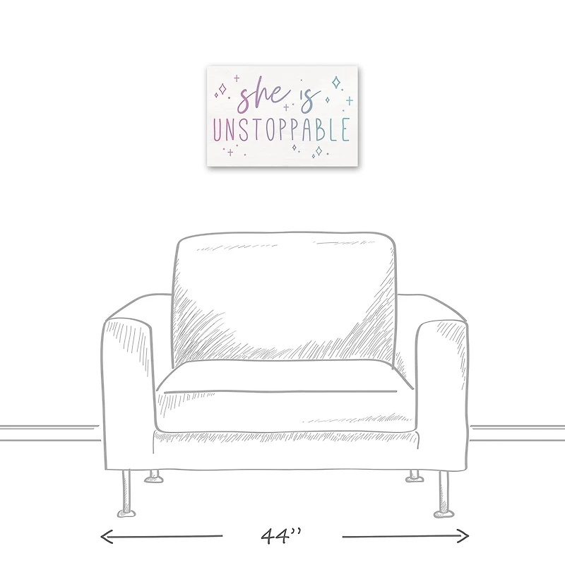 She Is Unstoppable 18" x 12" Canvas Wall Art