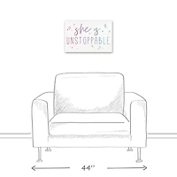 She Is Unstoppable 18" x 12" Canvas Wall Art