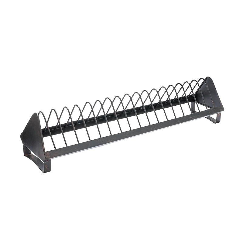 Hello Honey® 24" Distressed Black Rustic Farmhouse Metal Dish Rack