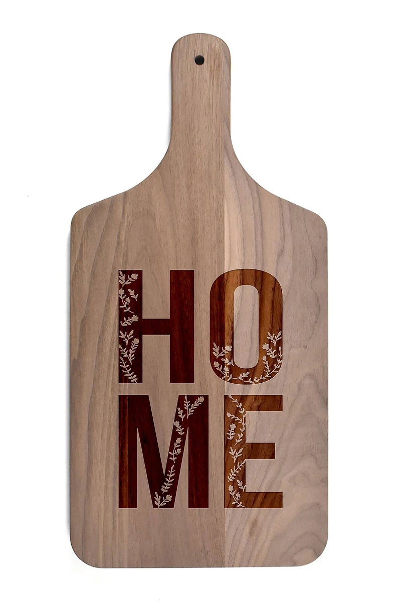 Floral Home 8" x 17" Walnut Paddle Cutting Board