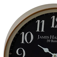 16" Black Metal Traditional Wall Clock