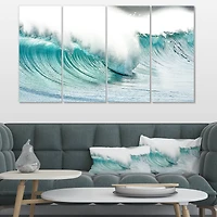 Designart - Massive Blue Waves Breaking Beach