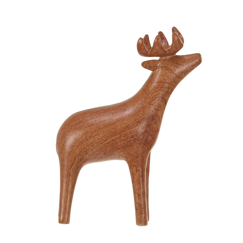 Hello Honey® 9.75" Brown Woodgrain Stoneware Standing Deer Décor Accent