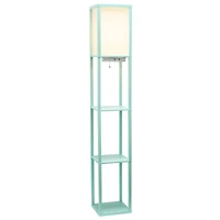 Simple Designs Floor Lamp with 2 USB Charging Ports/1 Outlet