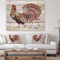 Designart - Patterned rooster Symbol of chinese new year