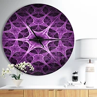 Designart 'Abstract Purple Thorn Flower Modern Wall Clock