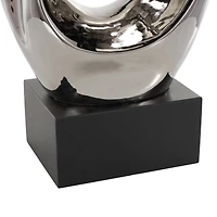26.5" Silver Abstract Modern Ceramic Sculpture