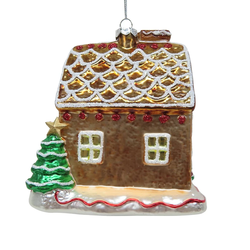 5" Gingerbread House Glass Ornament by Ashland®