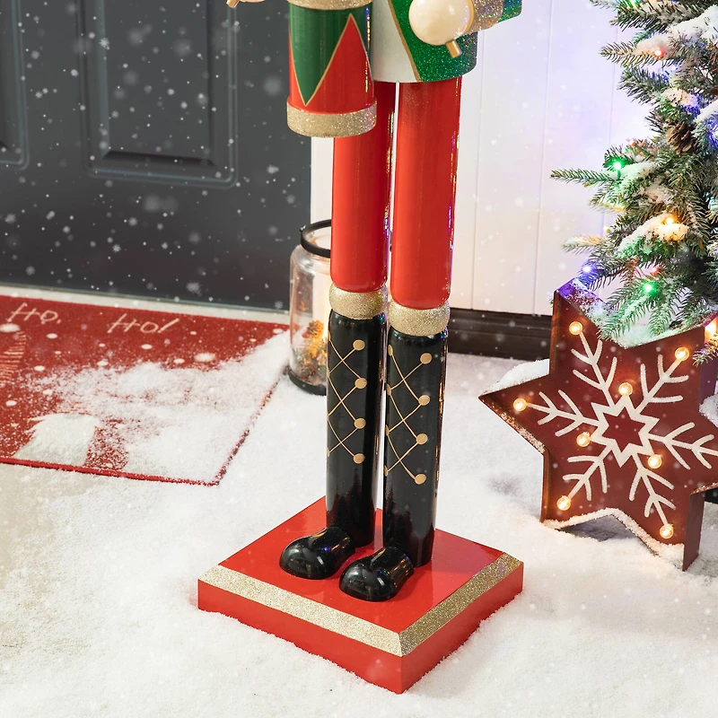 Glitzhome® 54" Wooden Christmas Glitter Soldier Nutcracker