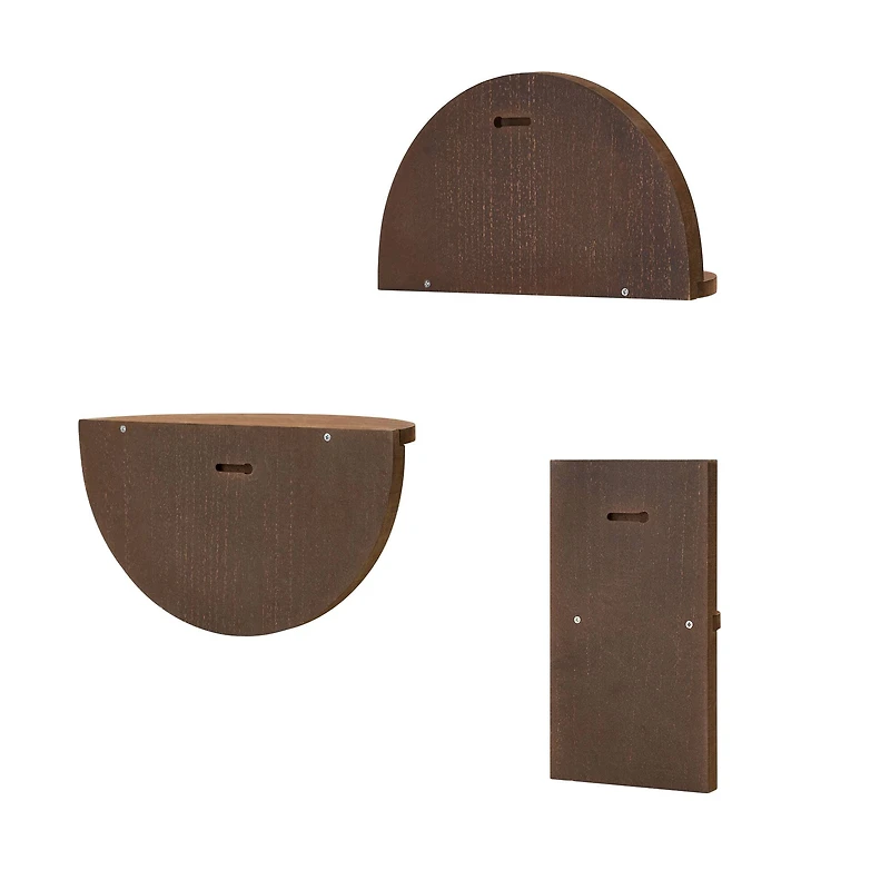 American Art Decor Half Circles Meet Right Angles 4-Piece Shelf Set - 10" x 5.5", 6.25" x 11.75"