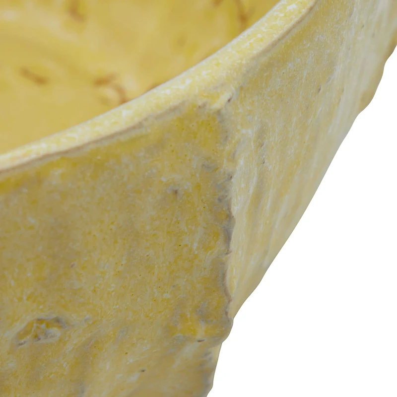 Hello Honey® 9" Yellow Stoneware Planter with Organically Shaped Detail