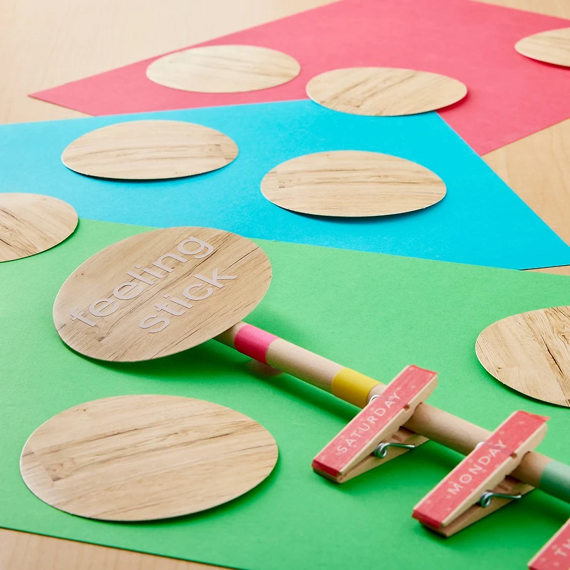 Back to Class Mini Die Cut Woodgrain Circle Accents