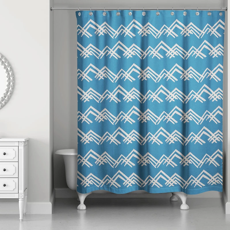 Blue Mountain Pattern Shower Curtain