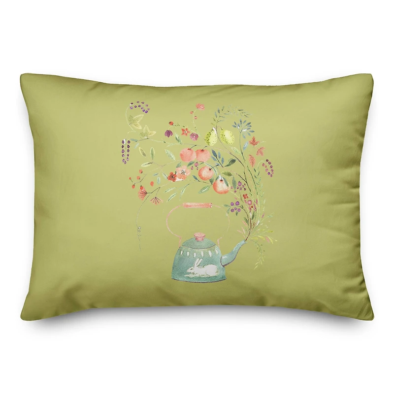 Tea Pot Spring Showers 14" x 20" Throw Pillow